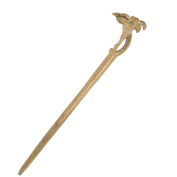 CrystalMood Handmade Carved Wood Hair Stick Lily 7" Lignum-vitae